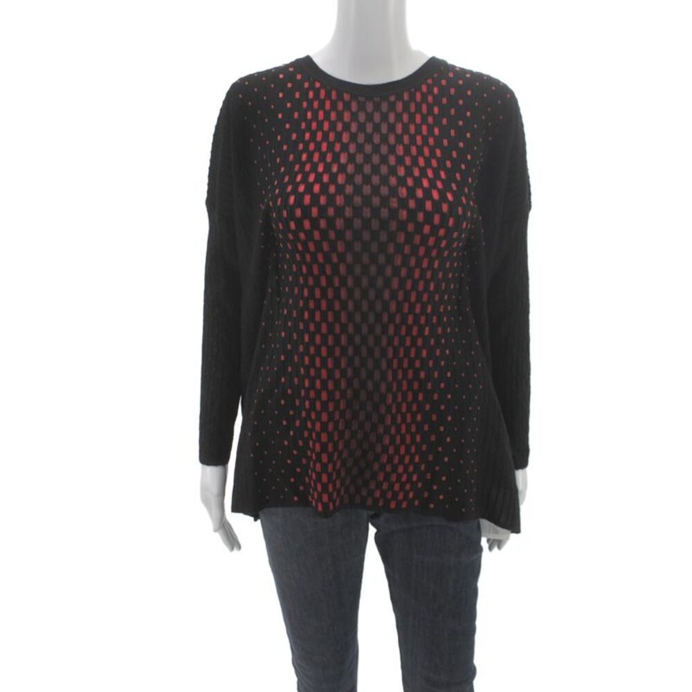 Missoni Womens Black Geometric Pullover Sweater Long Sleeve Size XS